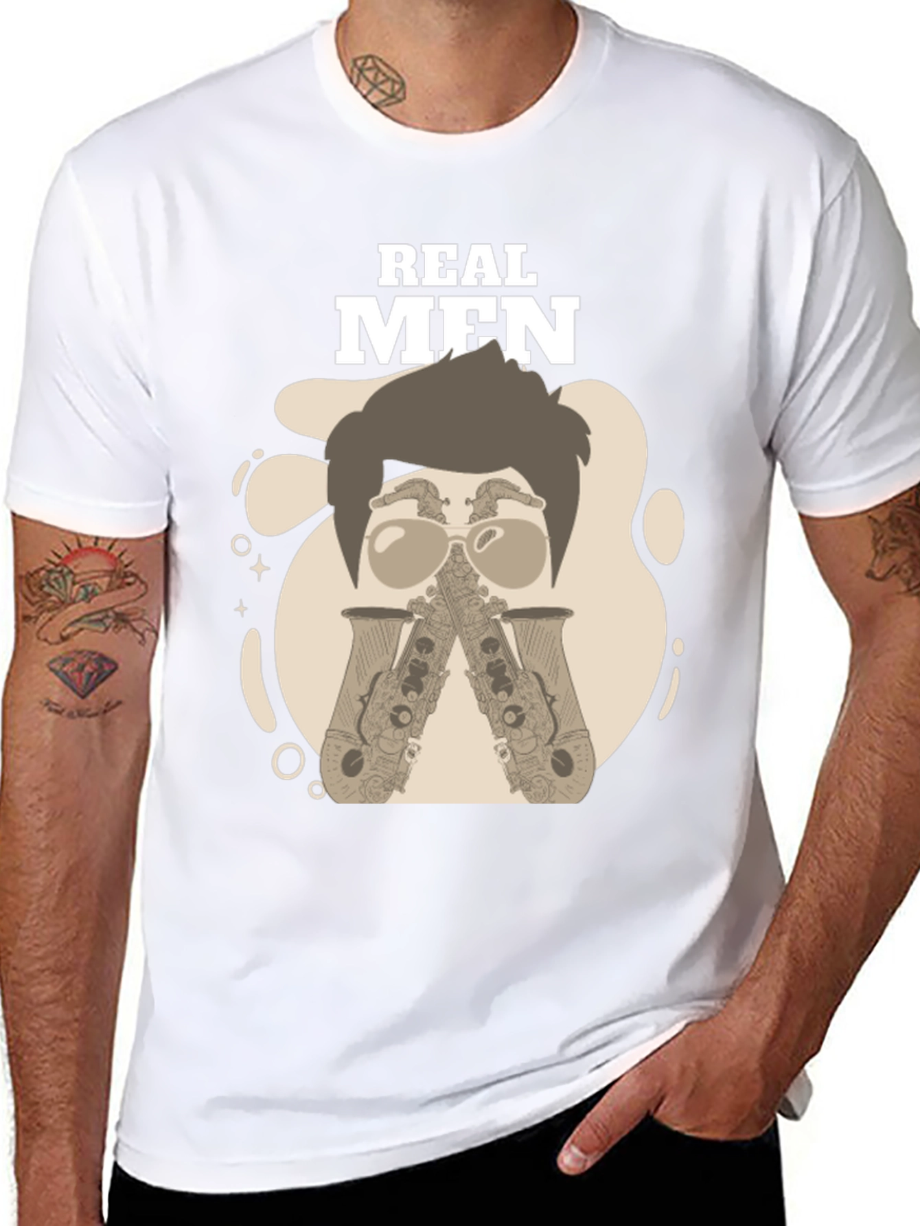 Real Men Saxophone T-Shirt - Unique Graphic Tee
