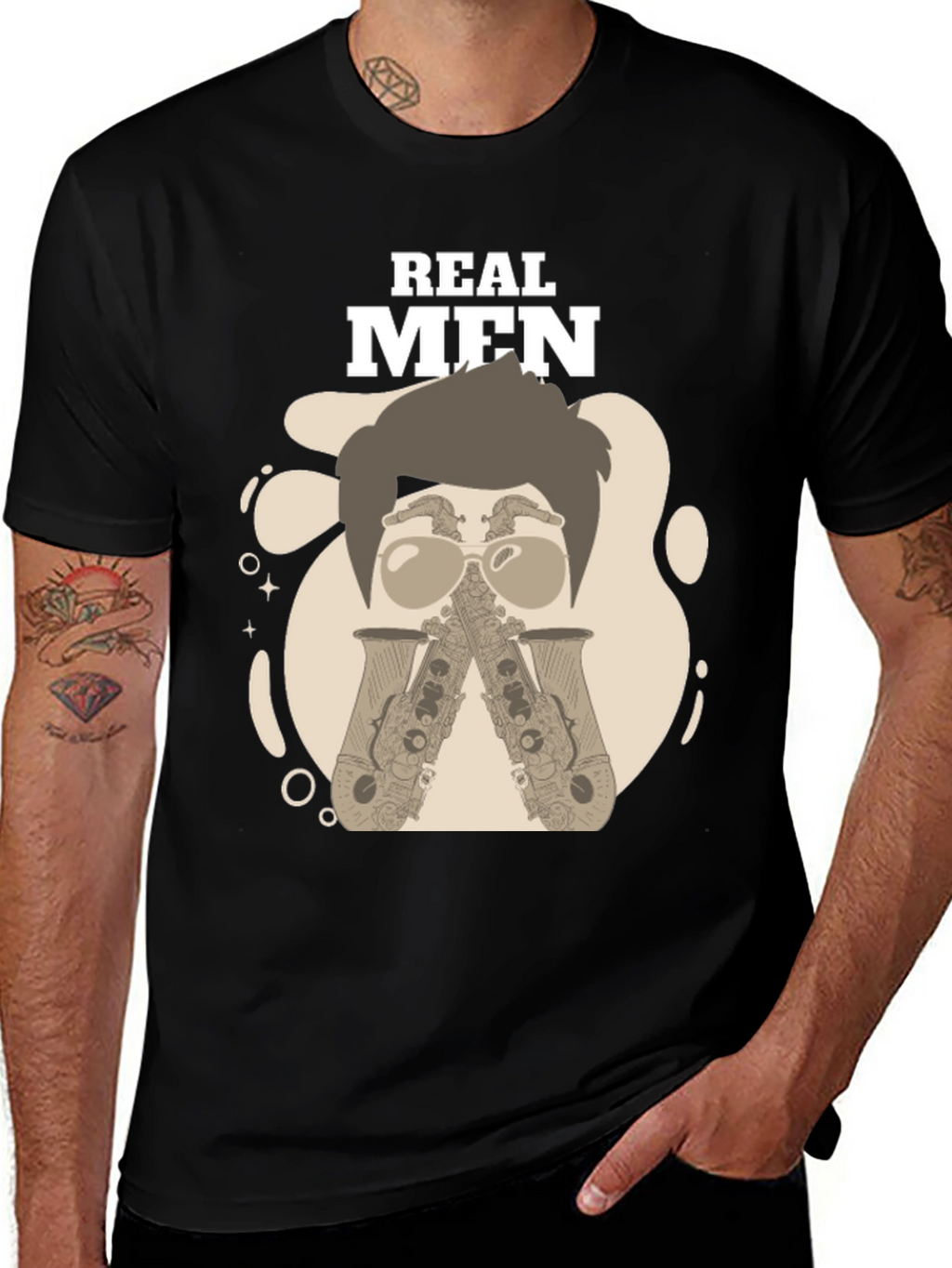 Real Men Saxophone T-Shirt - Unique Graphic Tee