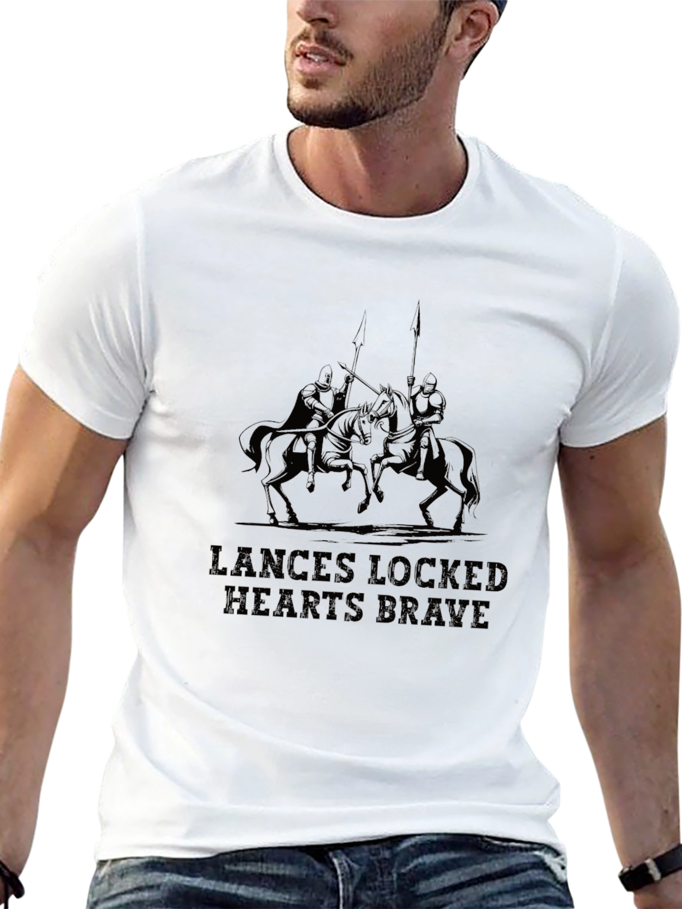 Lances Locked Brave Hearts Black T-Shirt