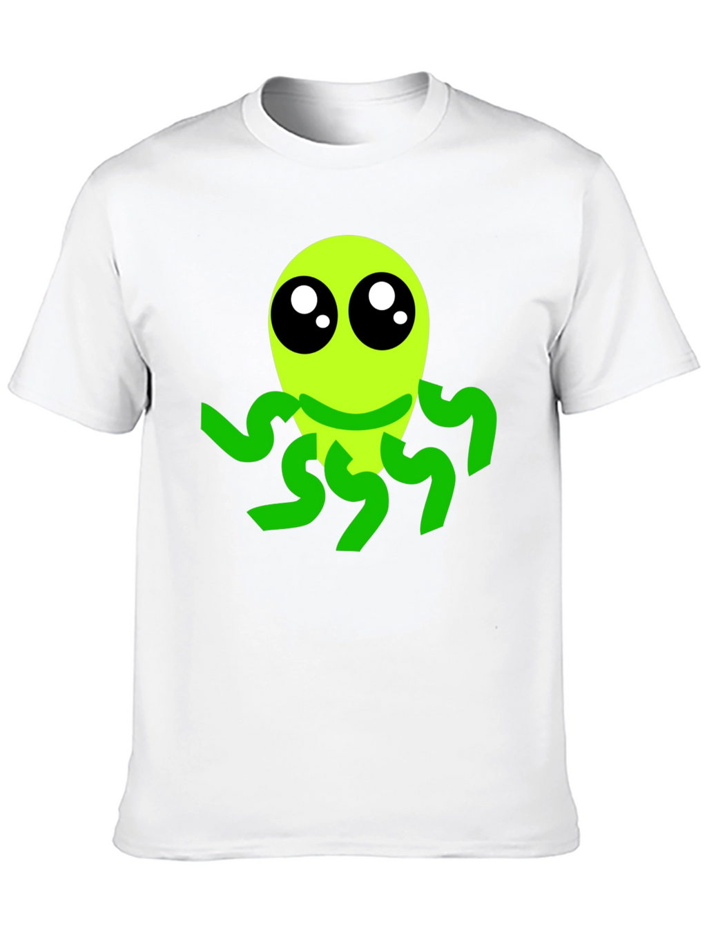 Cute Alien Graphic Tee - Black Casual T-Shirt
