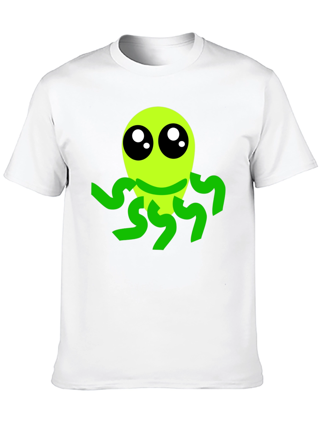 Cute Alien Graphic Tee - Black Casual T-Shirt