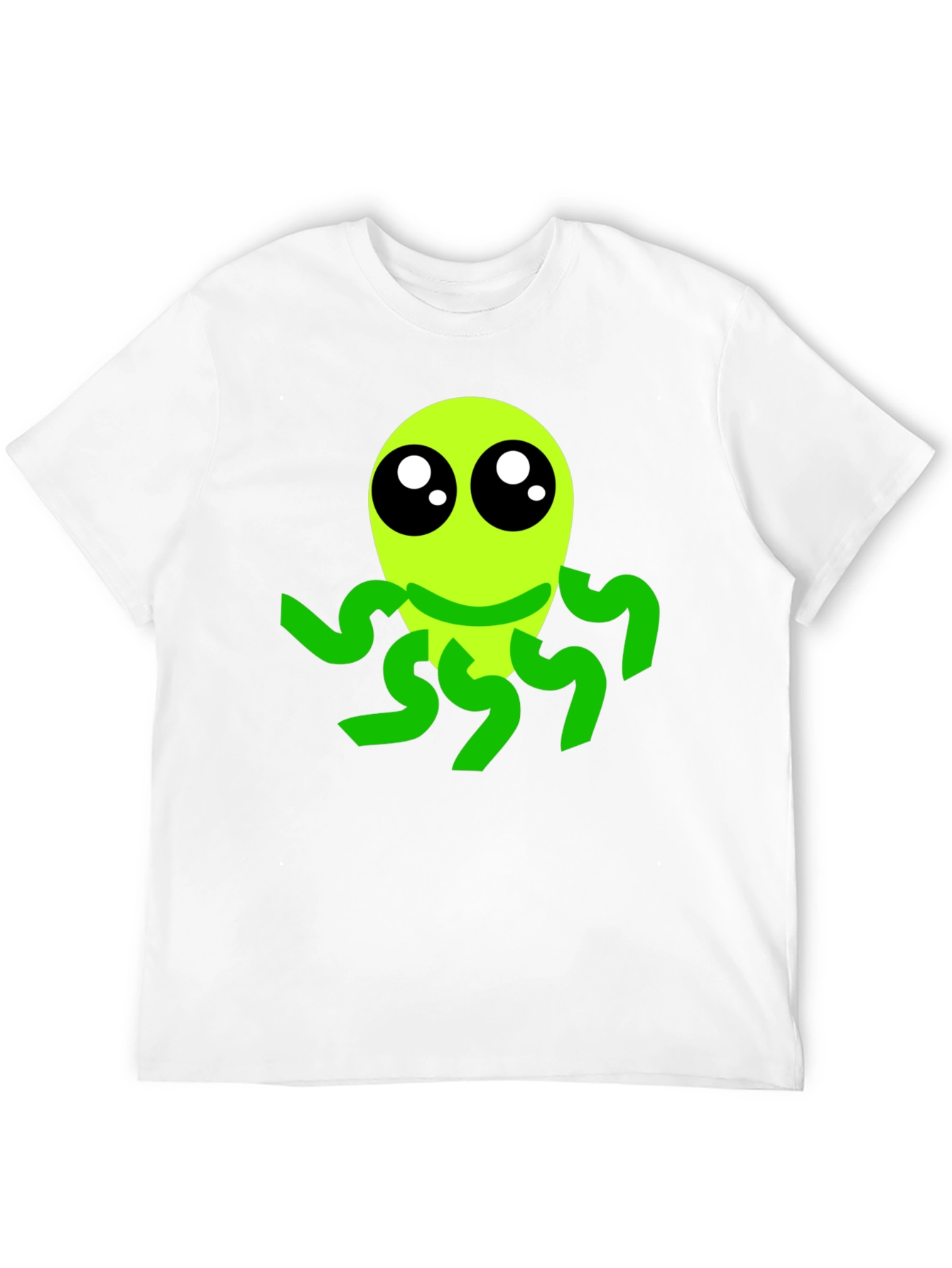 Cute Alien Graphic Tee - Black Casual T-Shirt