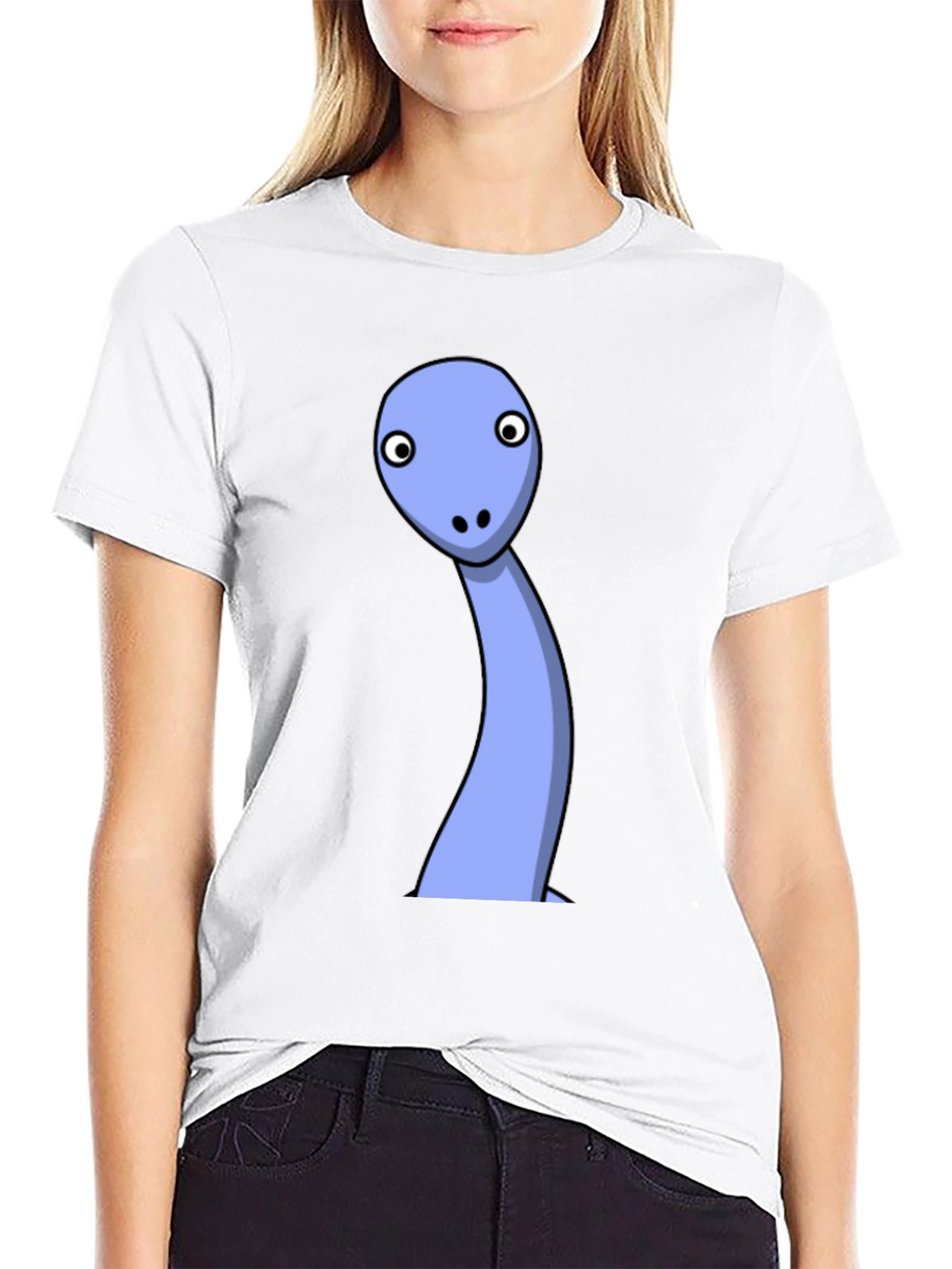 Cartoon Dinosaur Black T-Shirt