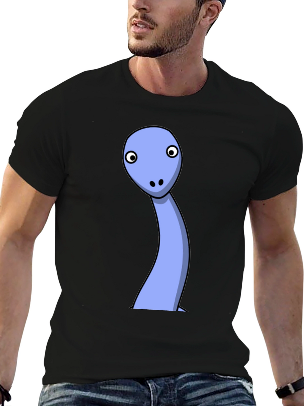 Cartoon Dinosaur Black T-Shirt