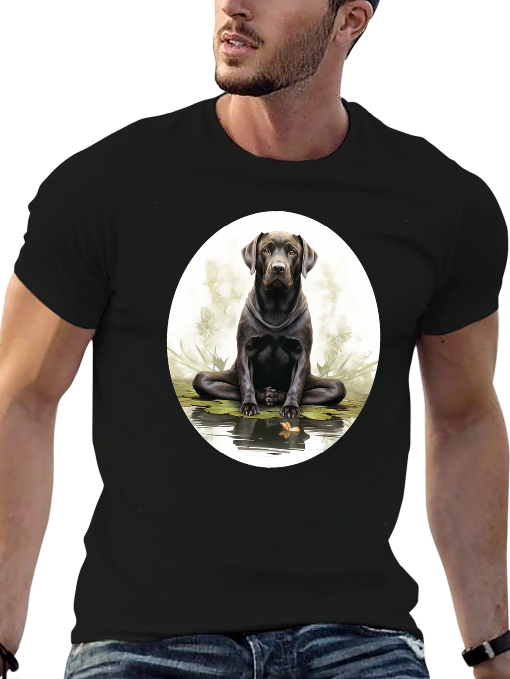 Zen Labrador Black T-Shirt