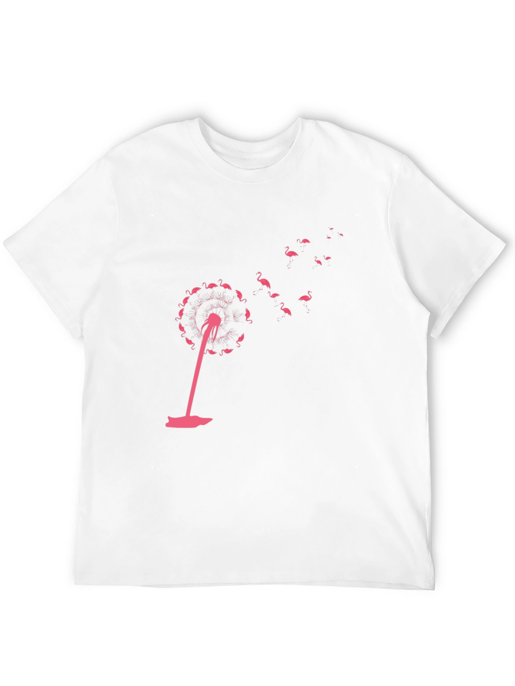 Flamingo Dandelion Black Graphic Tee
