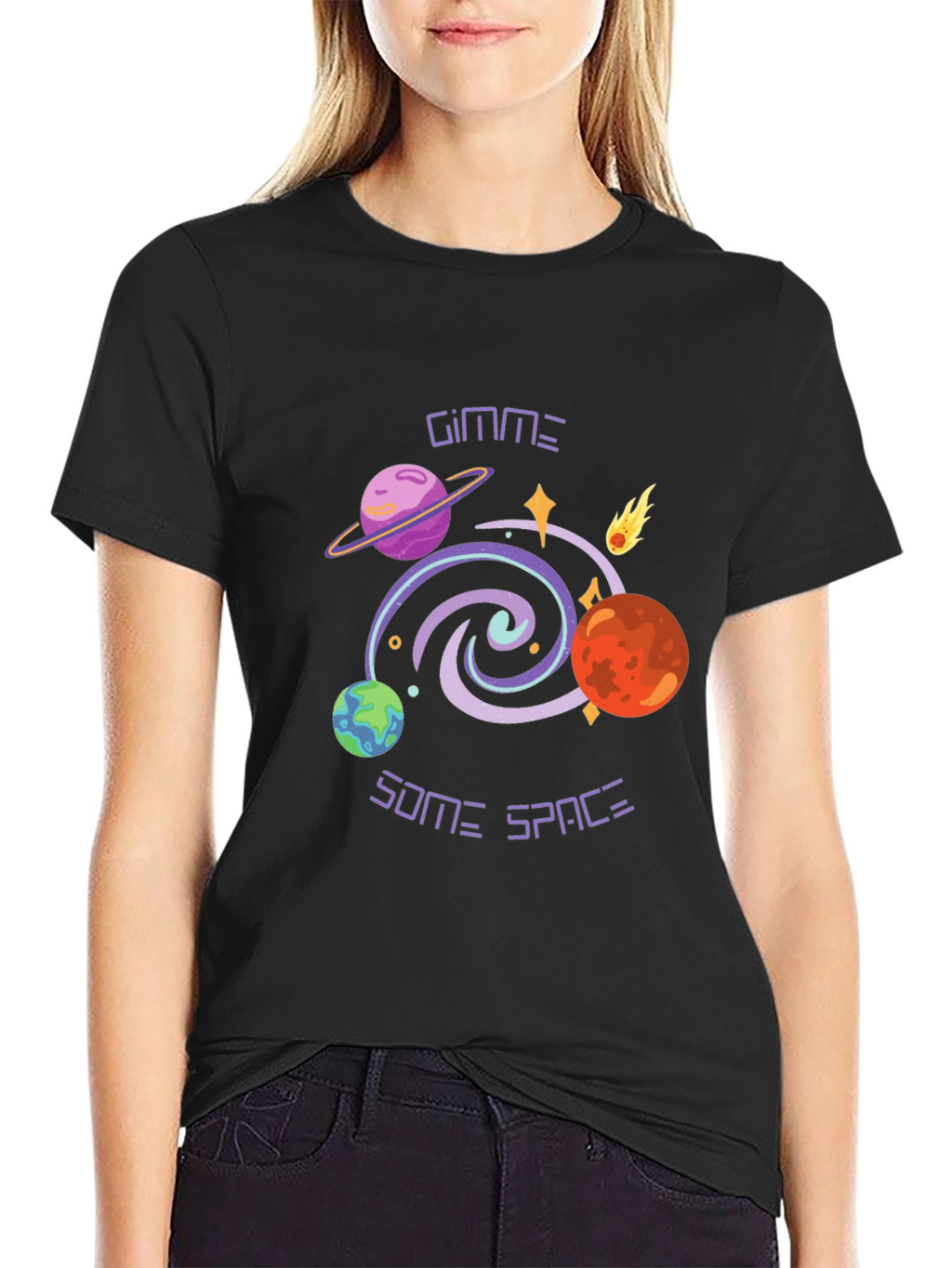 Gimme Some Space Graphic Tee - Black T-Shirt