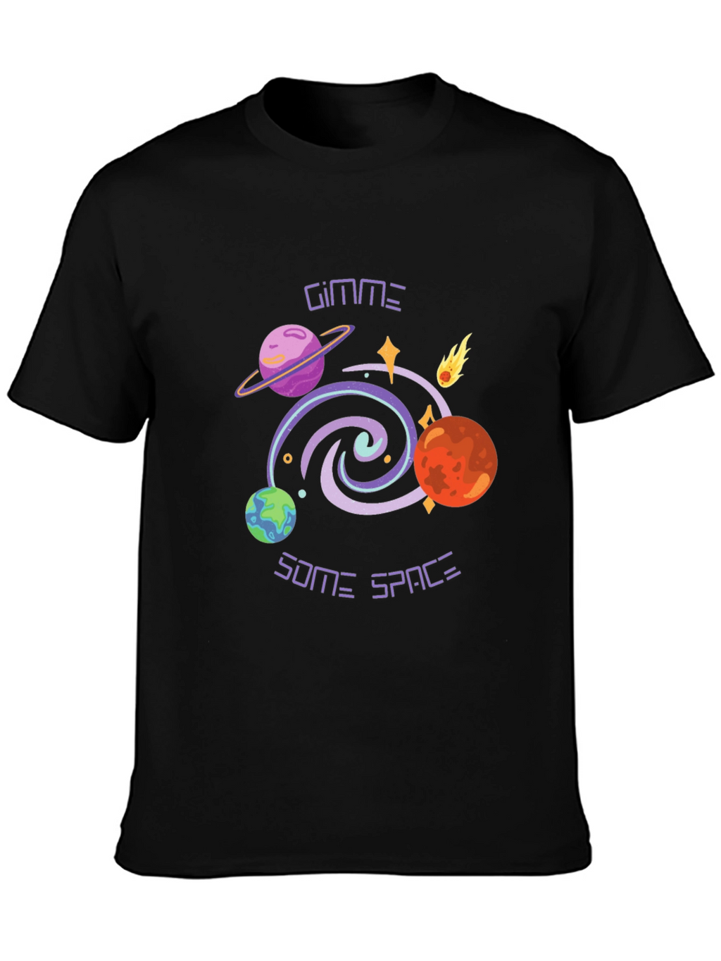 Gimme Some Space Graphic Tee - Black T-Shirt