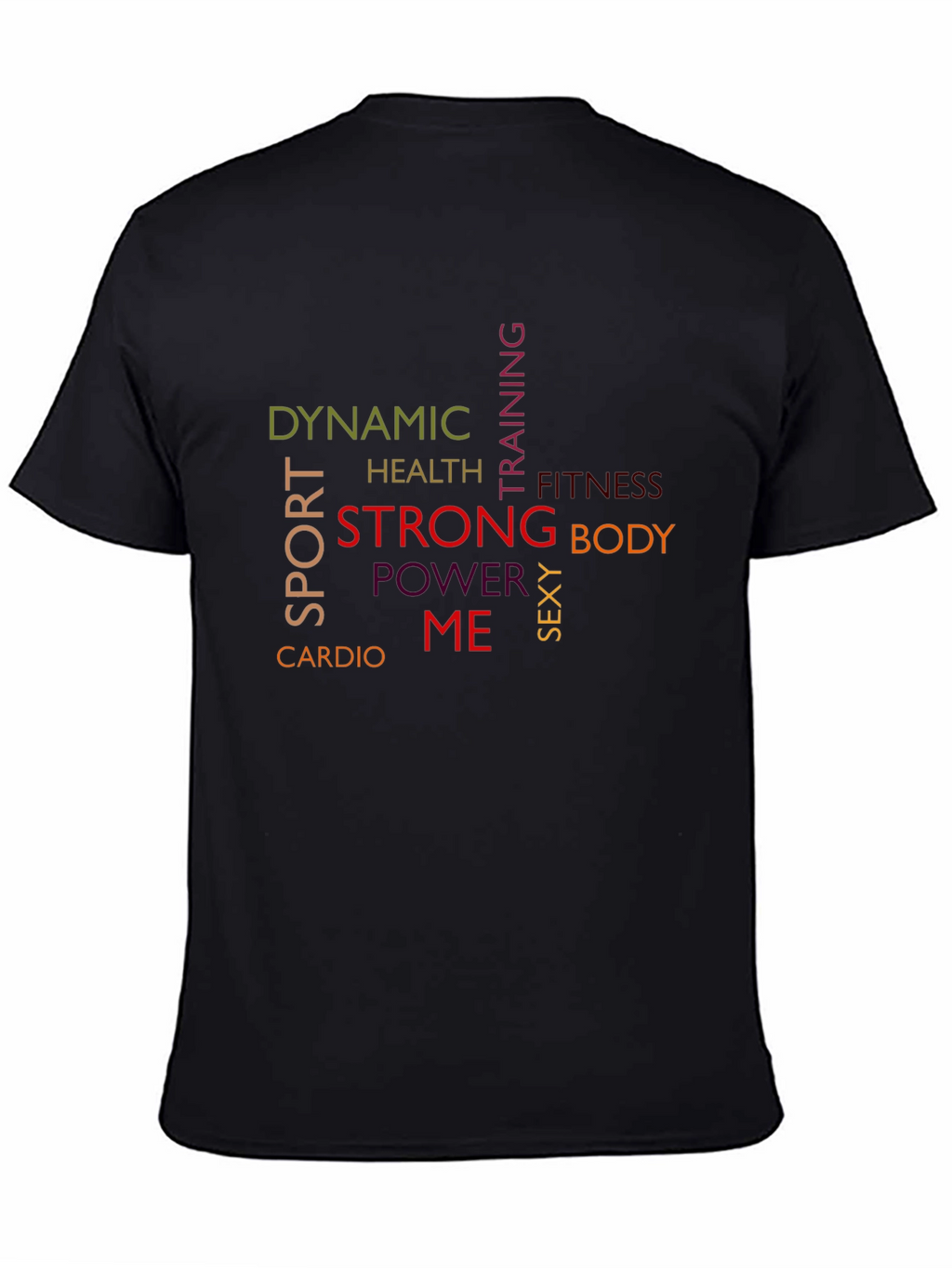 Dynamic Sport Word Art Graphic T-Shirt