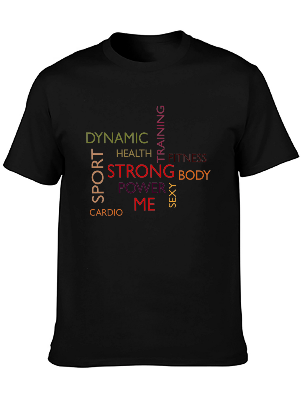Dynamic Sport Word Art Graphic T-Shirt