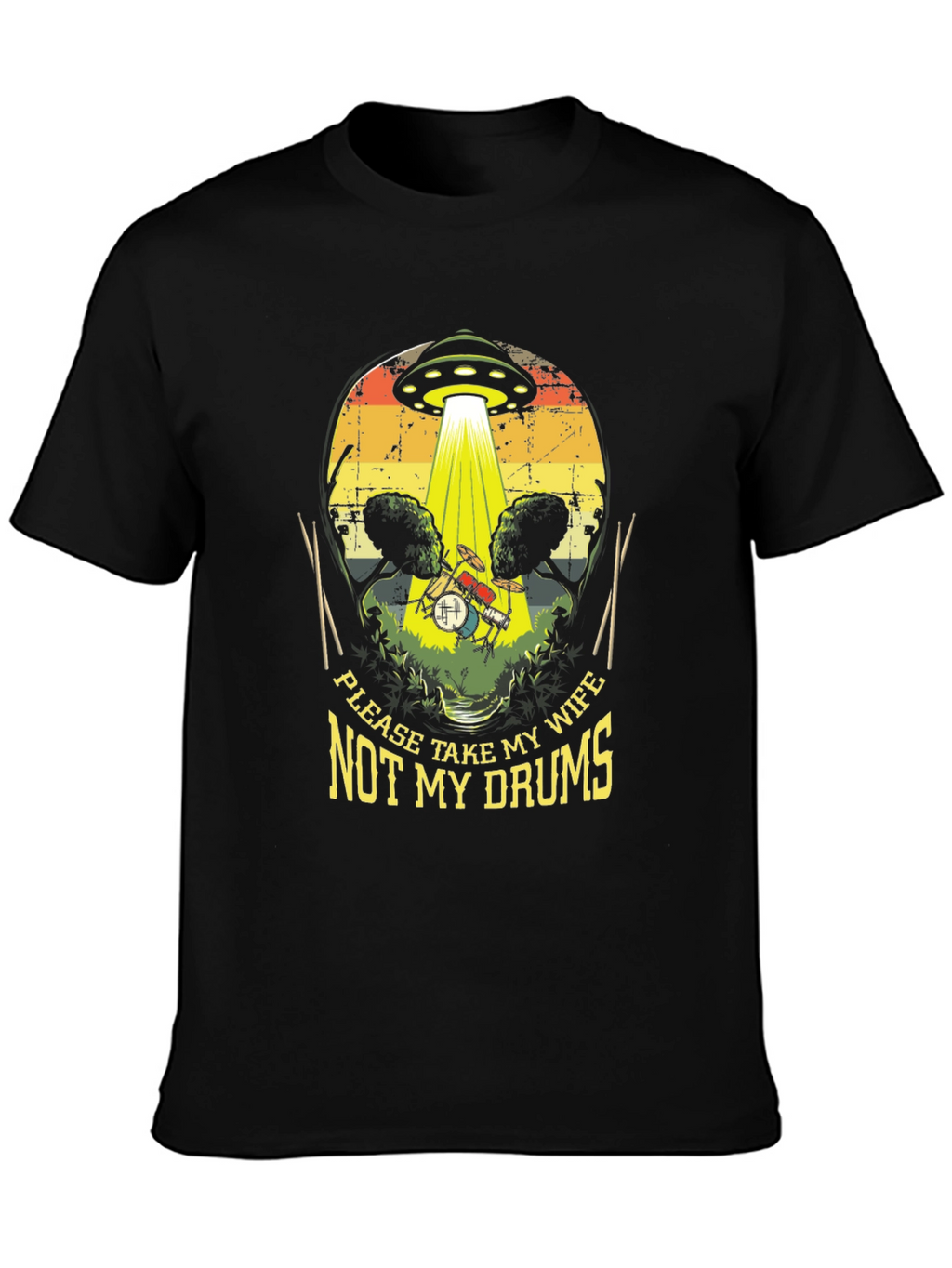 Funny UFO Abduction Drummer T-Shirt