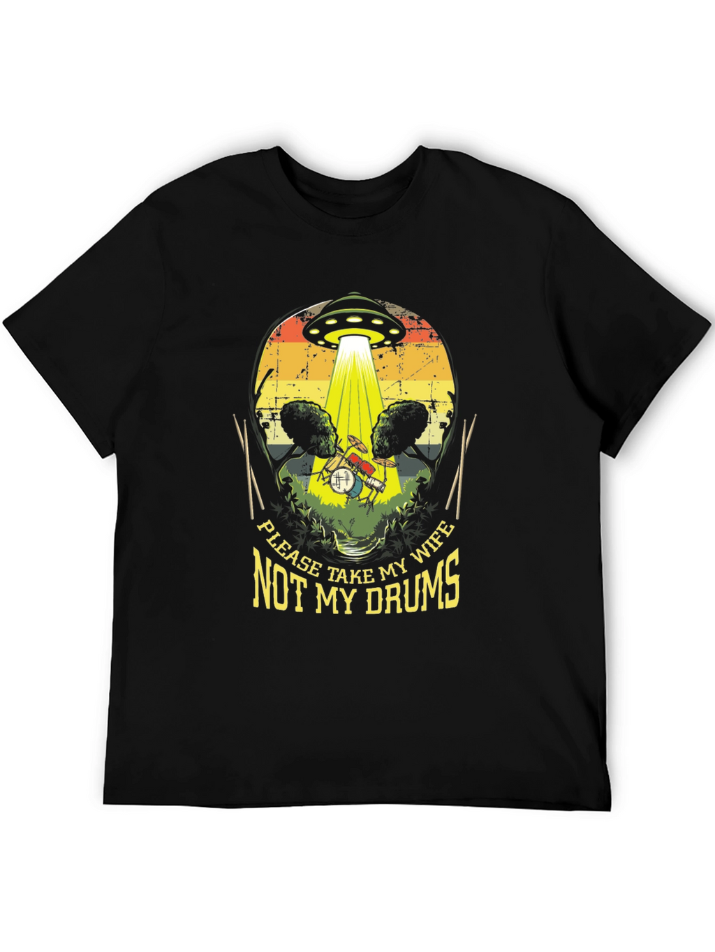 Funny UFO Abduction Drummer T-Shirt