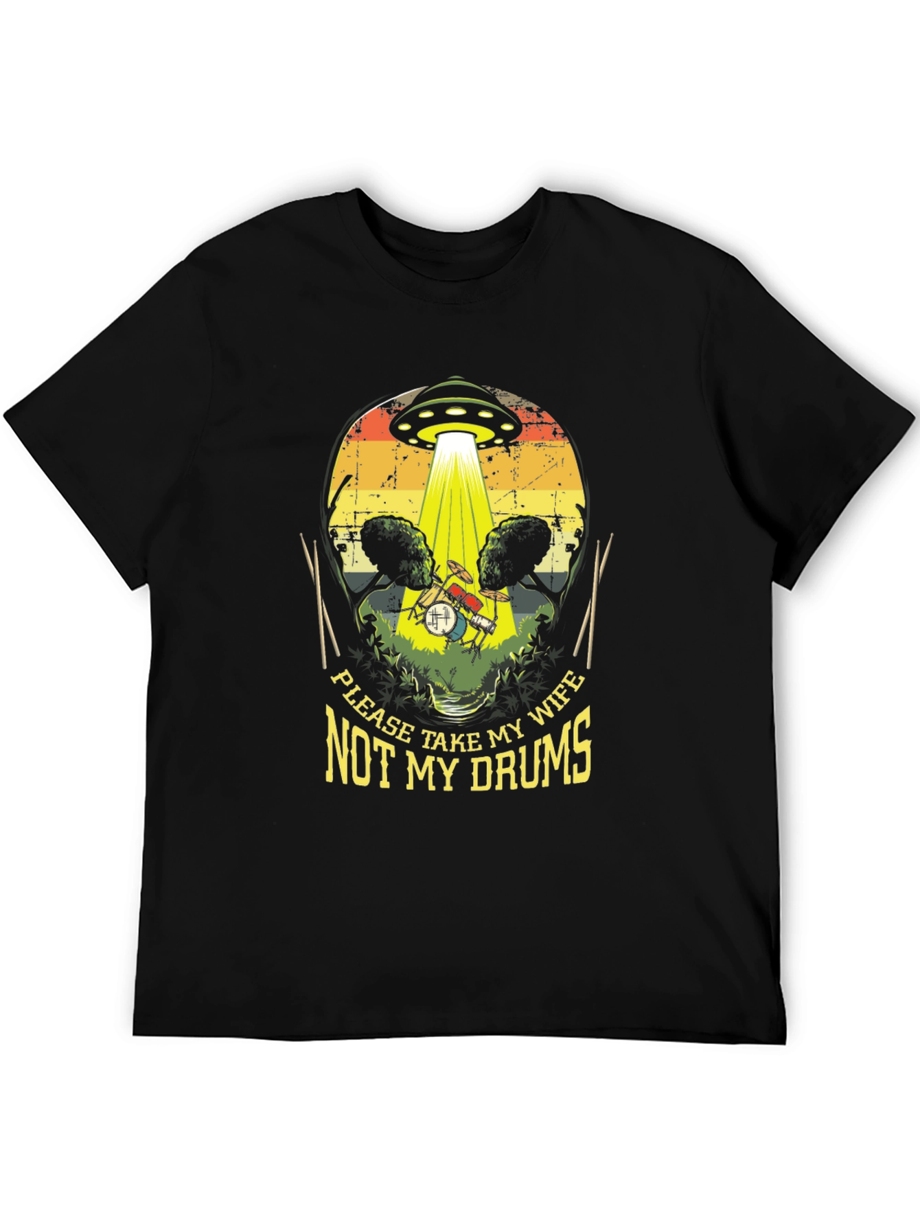 Funny UFO Abduction Drummer T-Shirt