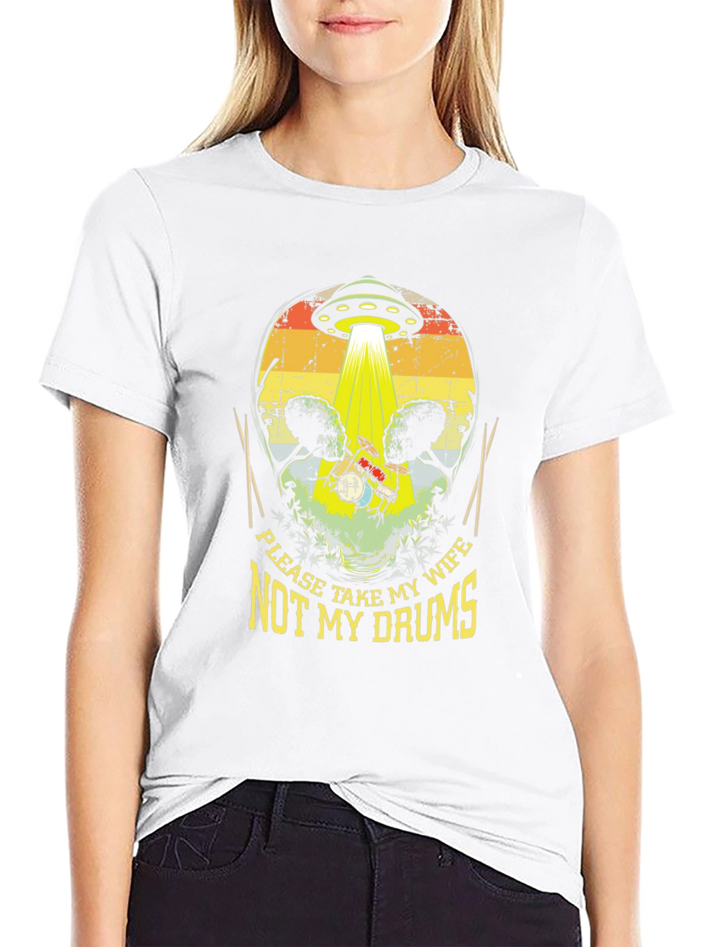 Funny UFO Abduction Drummer T-Shirt