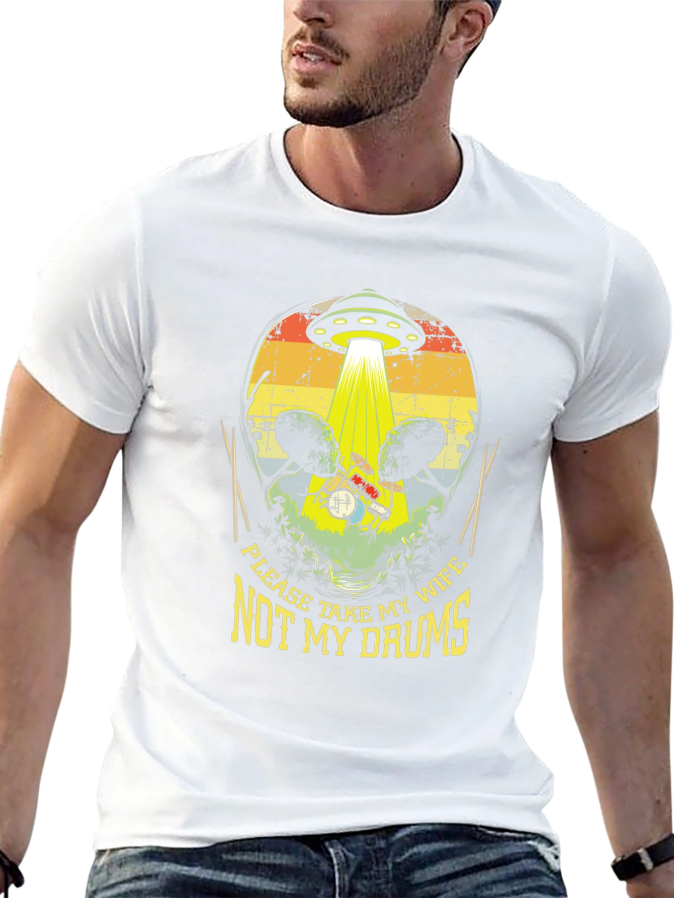Funny UFO Abduction Drummer T-Shirt