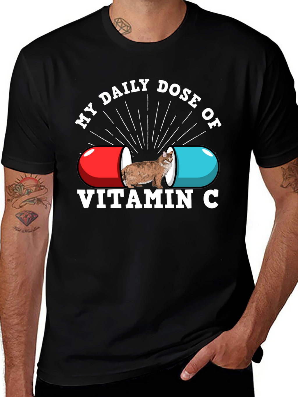 Vitamin C Cat T-Shirt - Daily Dose Graphic Tee