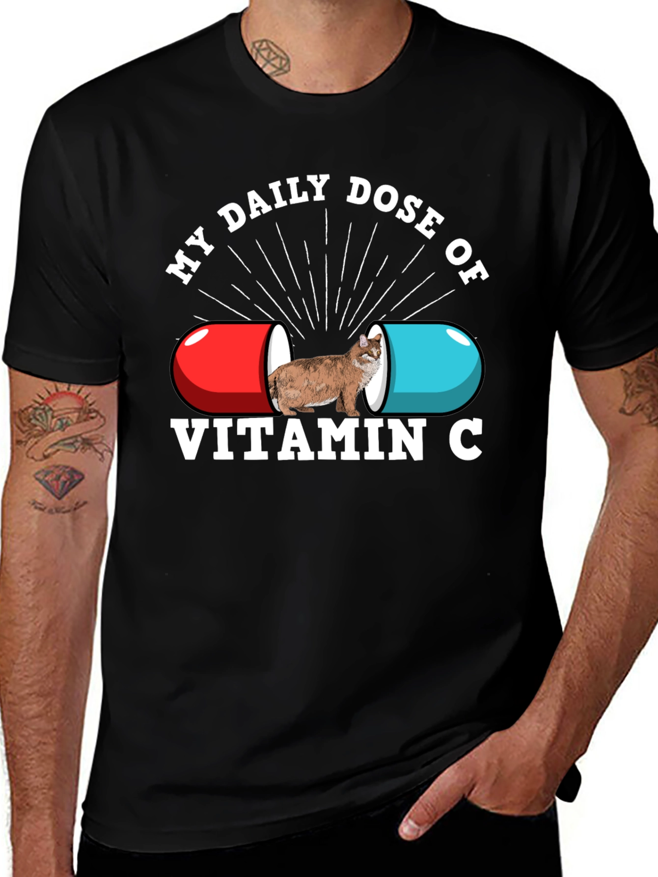 Vitamin C Cat T-Shirt - Daily Dose Graphic Tee