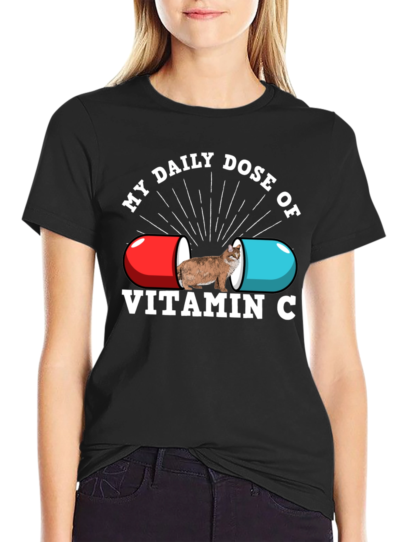Vitamin C Cat T-Shirt - Daily Dose Graphic Tee