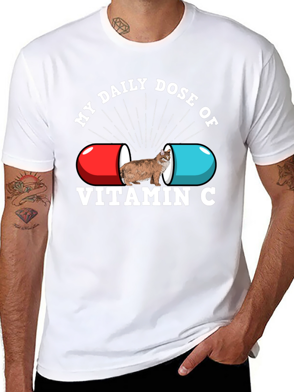 Vitamin C Cat T-Shirt - Daily Dose Graphic Tee