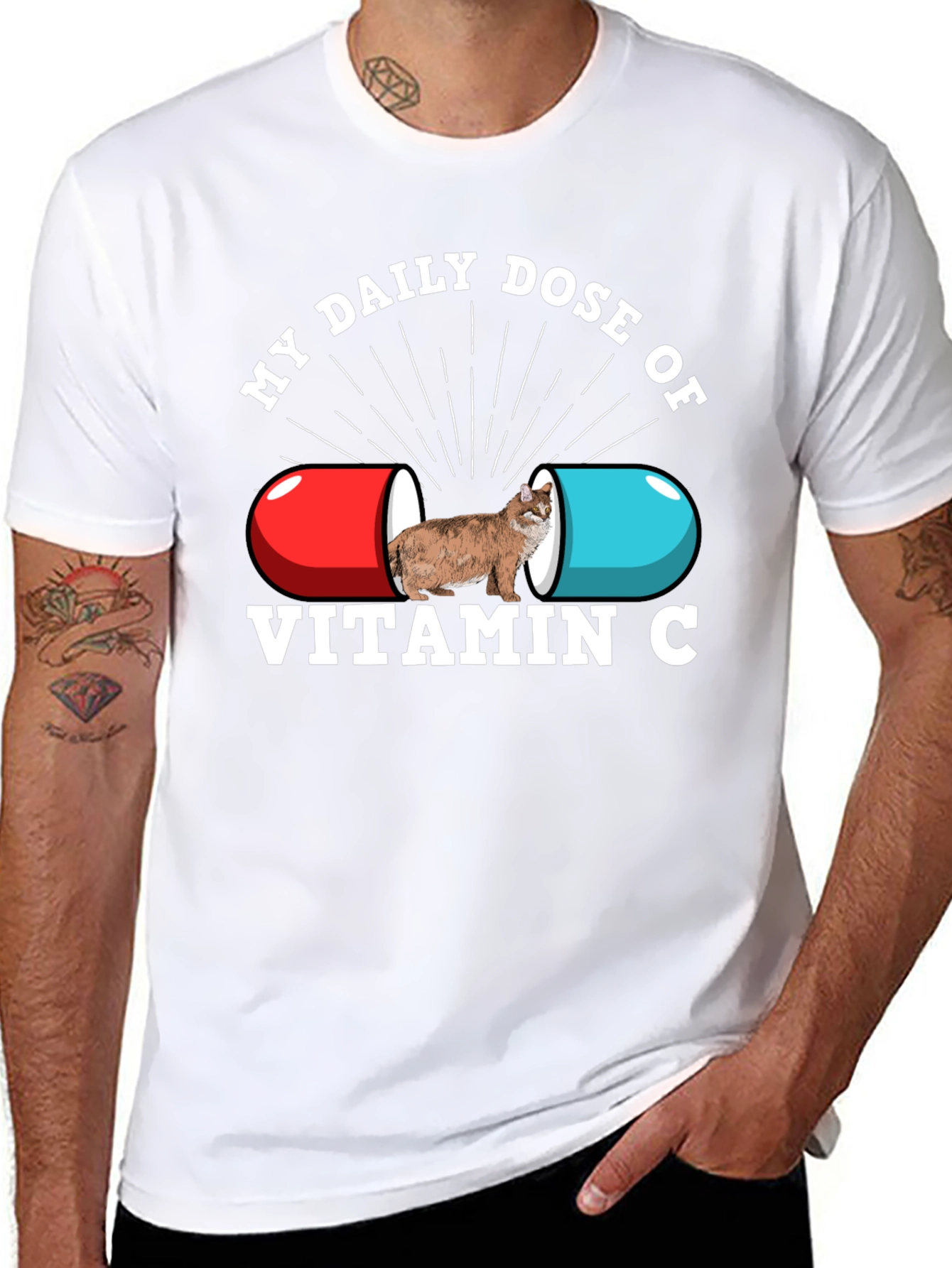 Vitamin C Cat T-Shirt - Daily Dose Graphic Tee