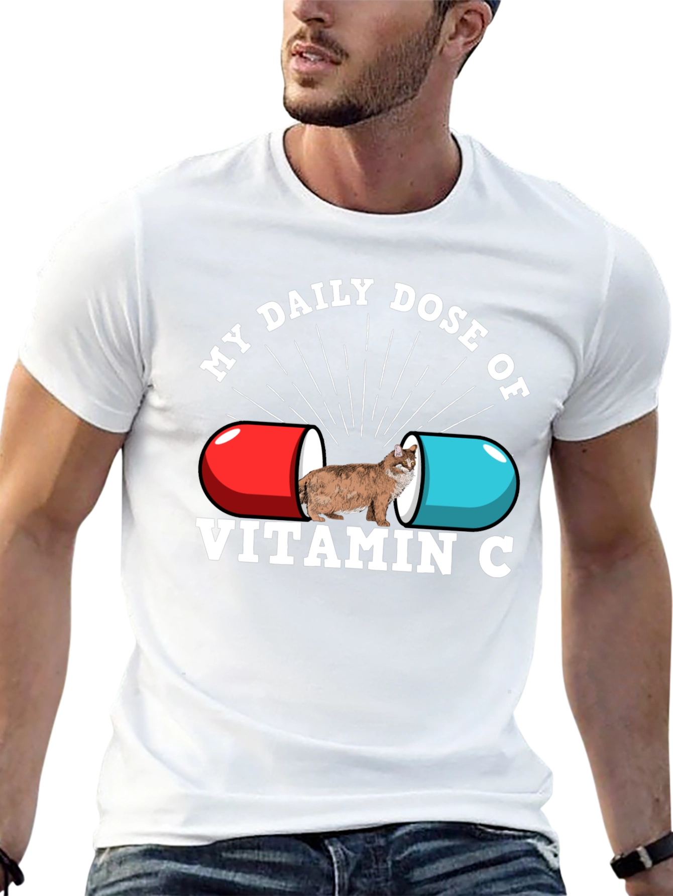 Vitamin C Cat T-Shirt - Daily Dose Graphic Tee