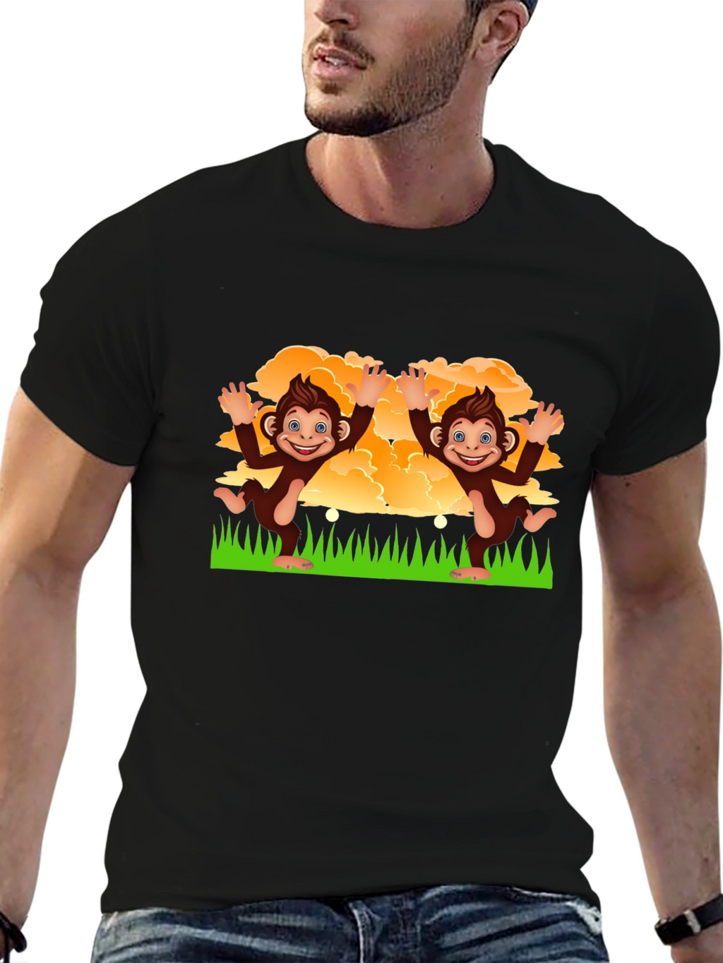 Playful Monkey Graphic T-Shirt - Fun & Unique Design