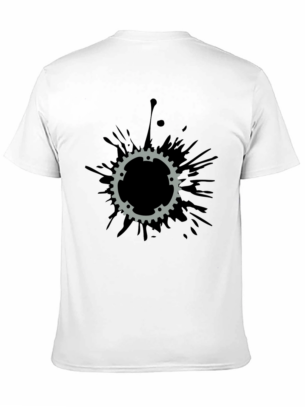 Gear Splatter T-Shirt - Black Cotton Tee