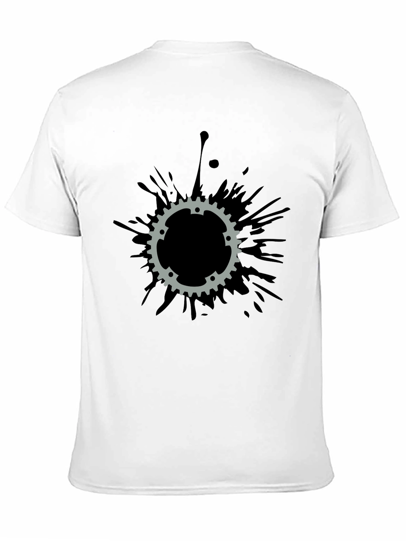 Gear Splatter T-Shirt - Black Cotton Tee