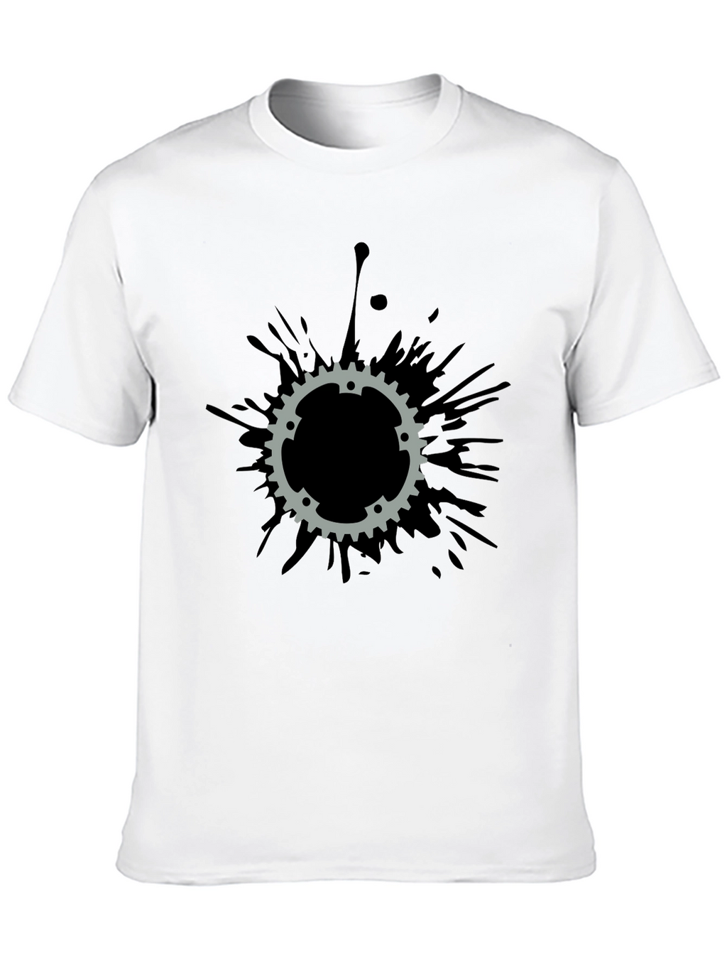 Gear Splatter T-Shirt - Black Cotton Tee