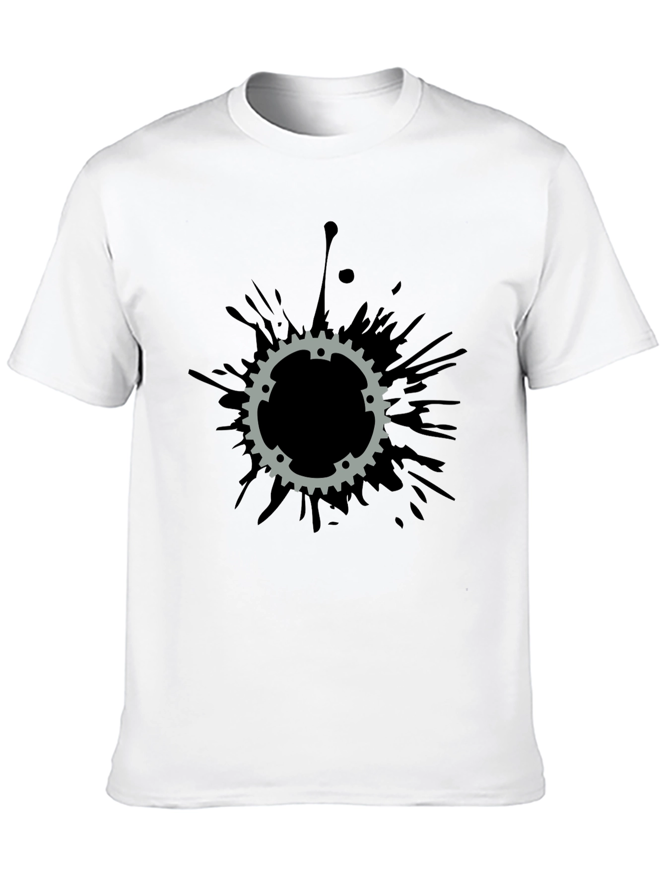 Gear Splatter T-Shirt - Black Cotton Tee
