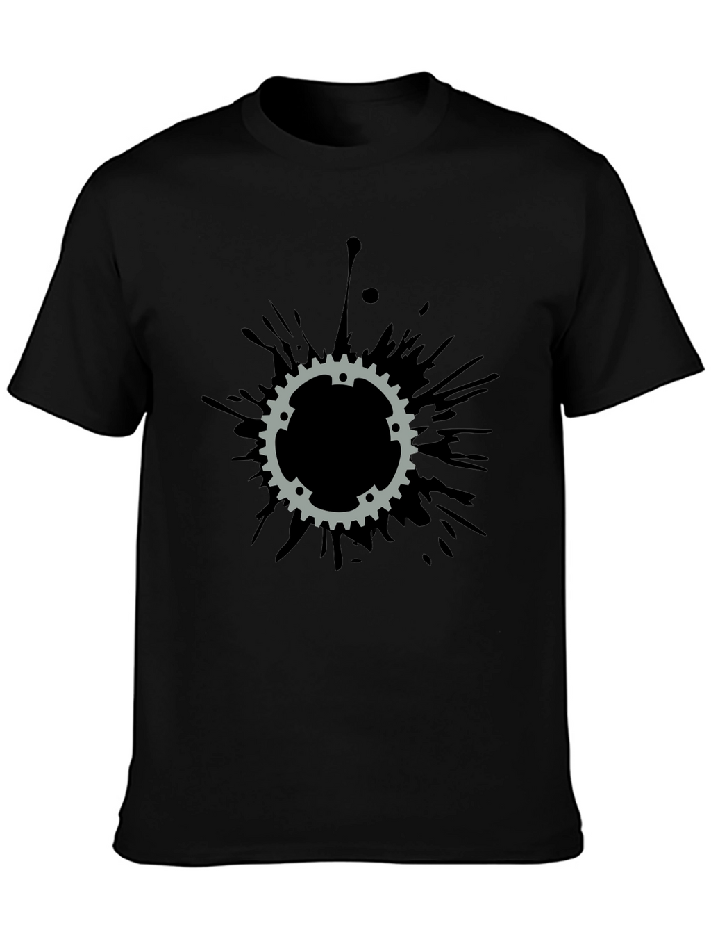 Gear Splatter T-Shirt - Black Cotton Tee