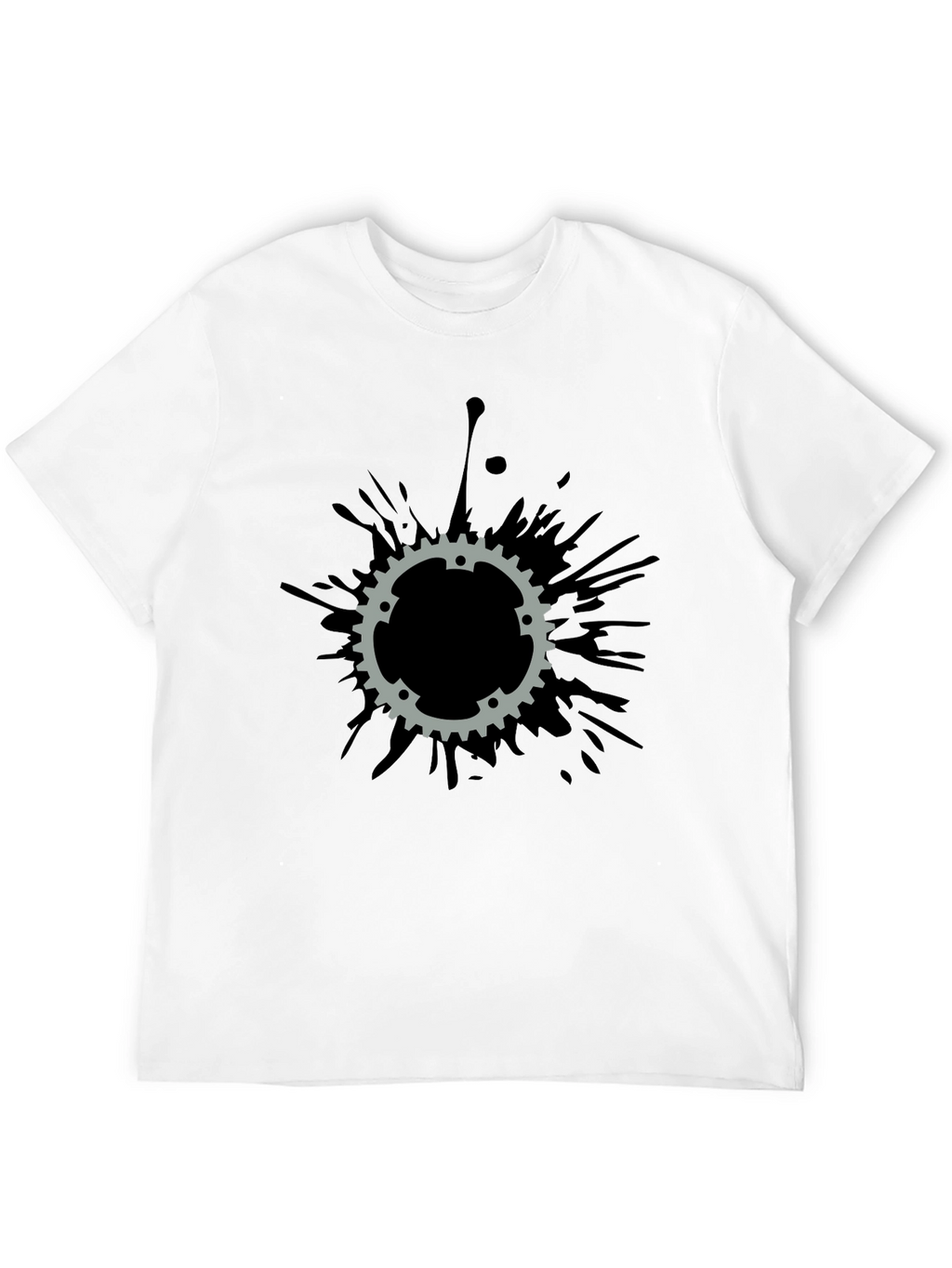 Gear Splatter T-Shirt - Black Cotton Tee