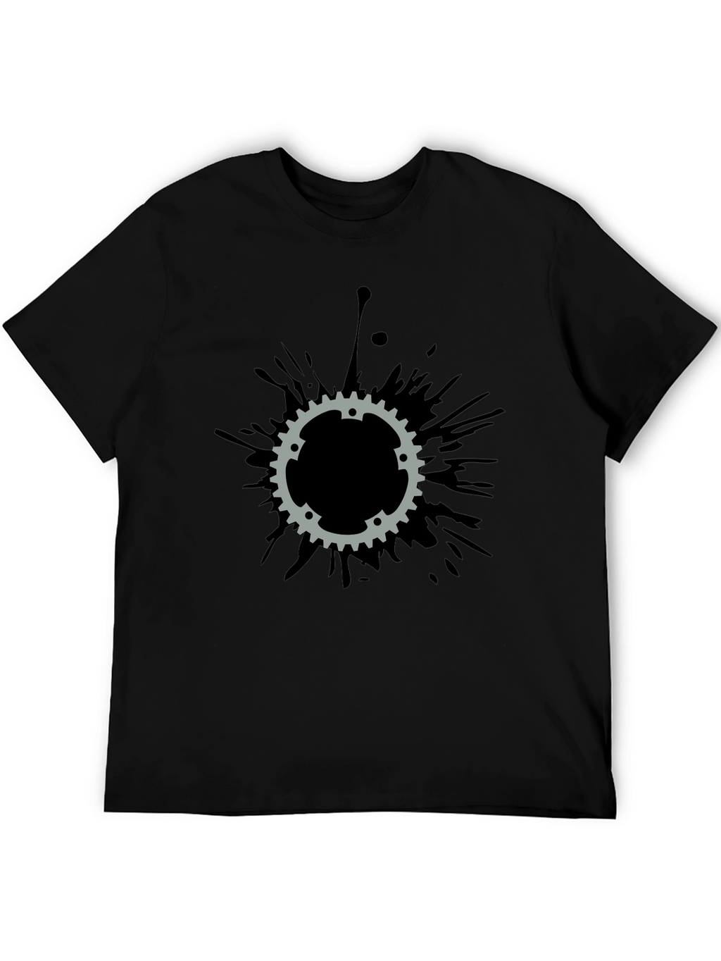Gear Splatter T-Shirt - Black Cotton Tee