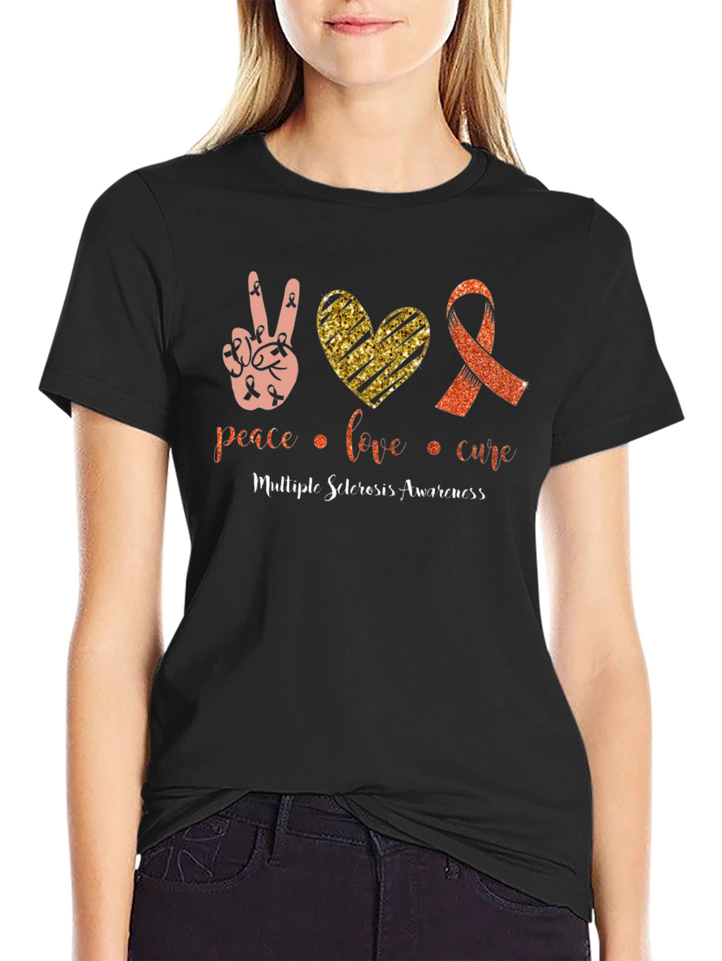 MS Awareness T-Shirt: Peace Love Cure