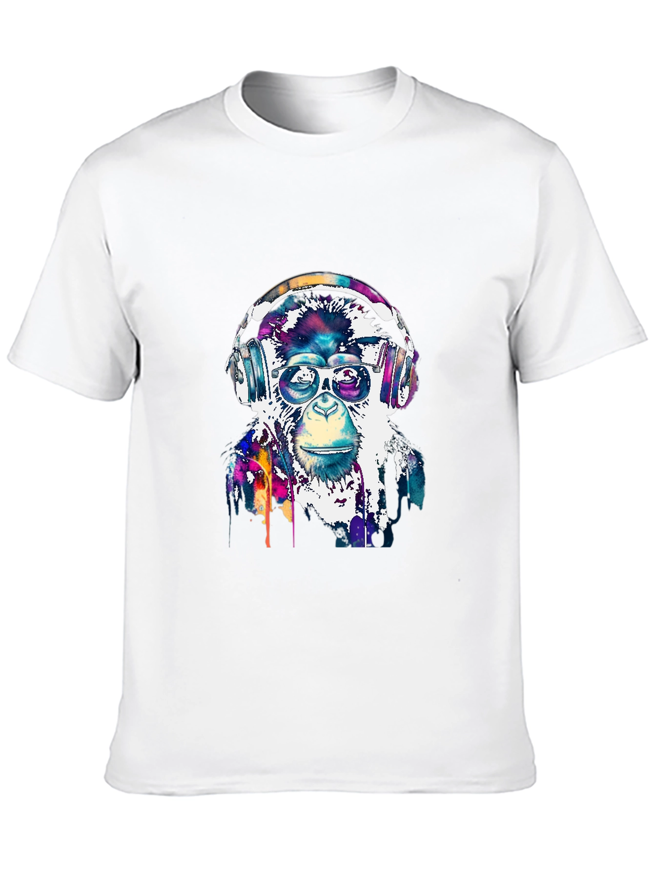 Monkey with Headphones T-Shirt - Graphic Tee