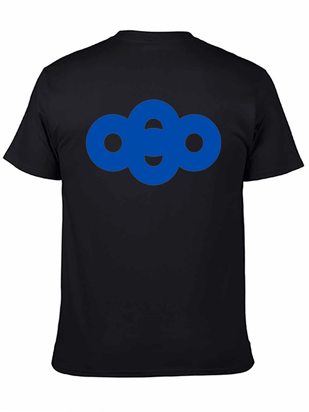 Modern Blue Circle Graphic Black T-Shirt