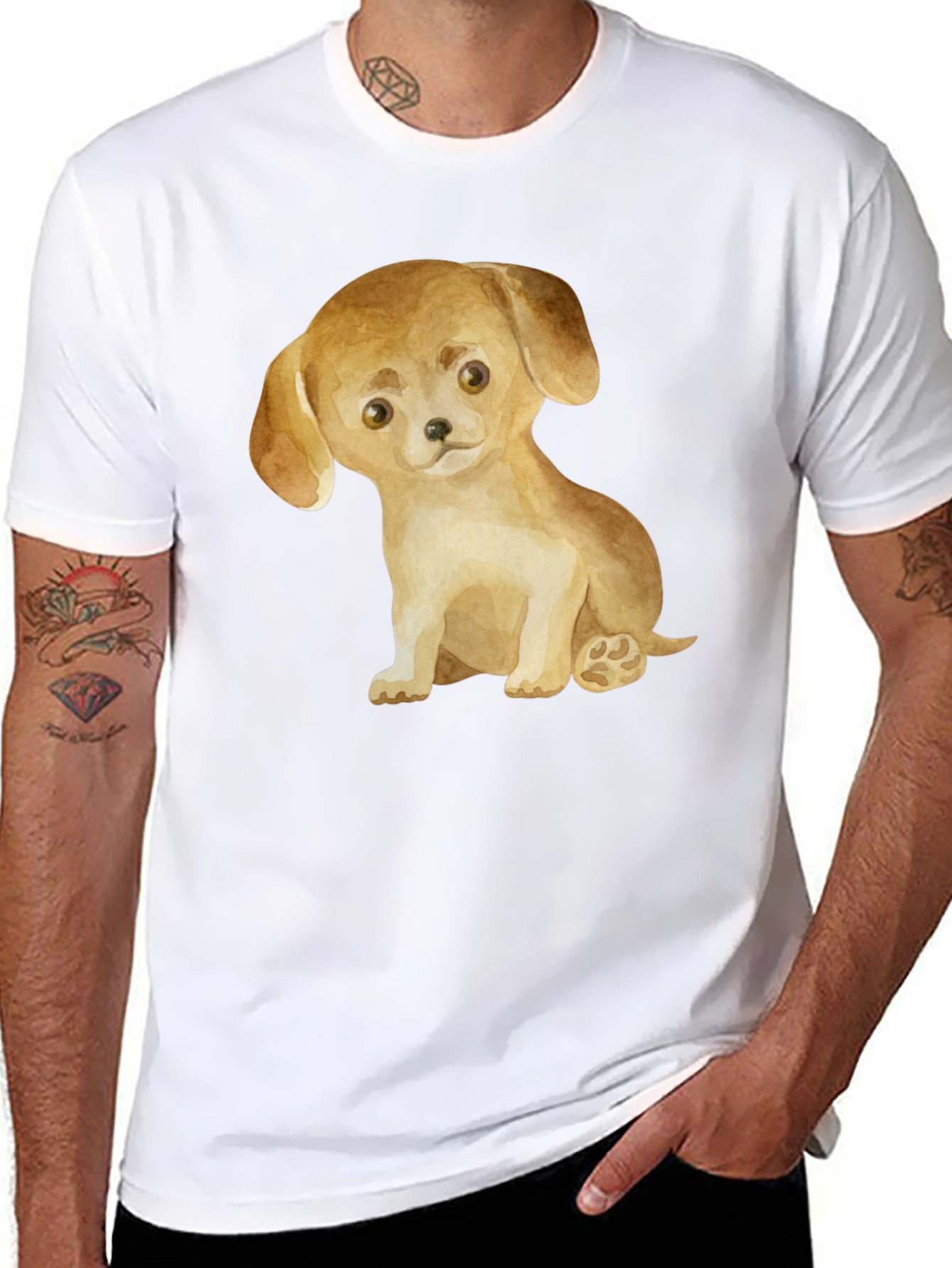 Cute Puppy Dog Graphic T-Shirt - Unisex Casual Tee