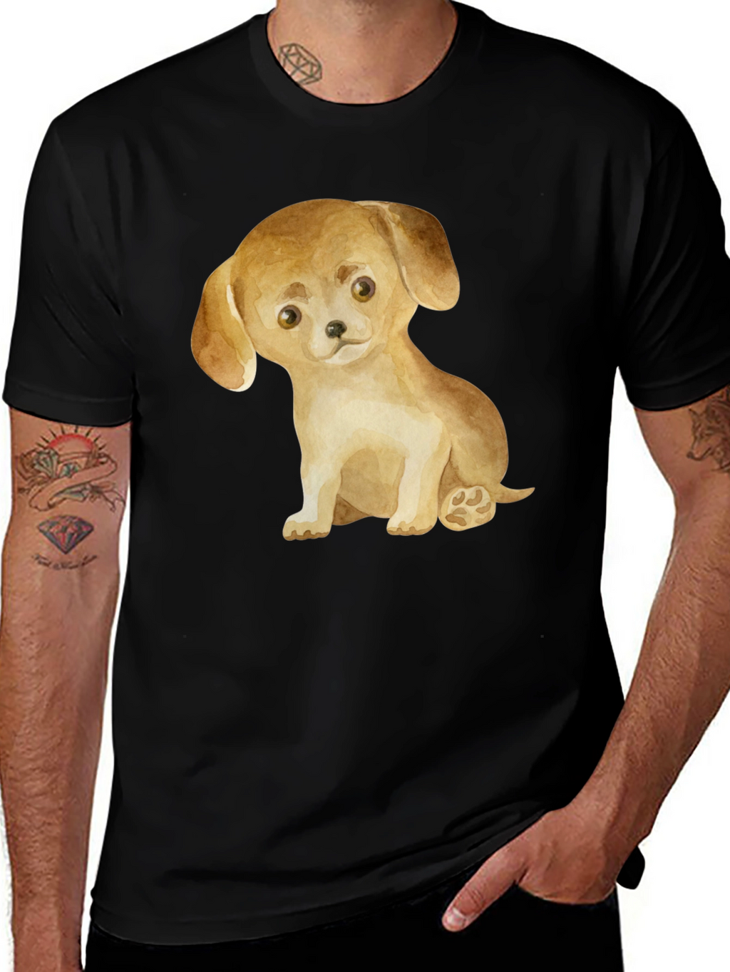 Cute Puppy Dog Graphic T-Shirt - Unisex Casual Tee