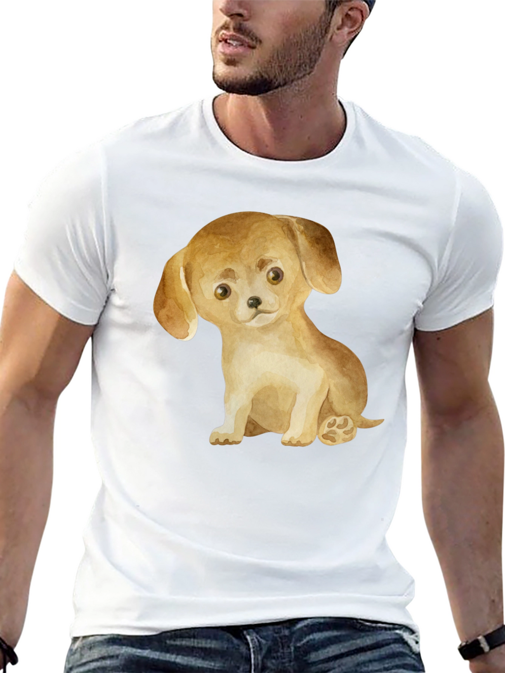 Cute Puppy Dog Graphic T-Shirt - Unisex Casual Tee