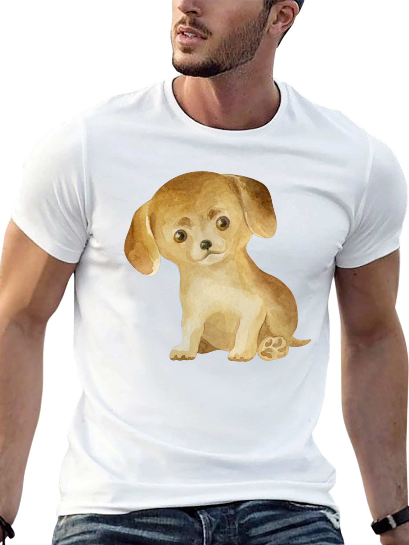 Cute Puppy Dog Graphic T-Shirt - Unisex Casual Tee