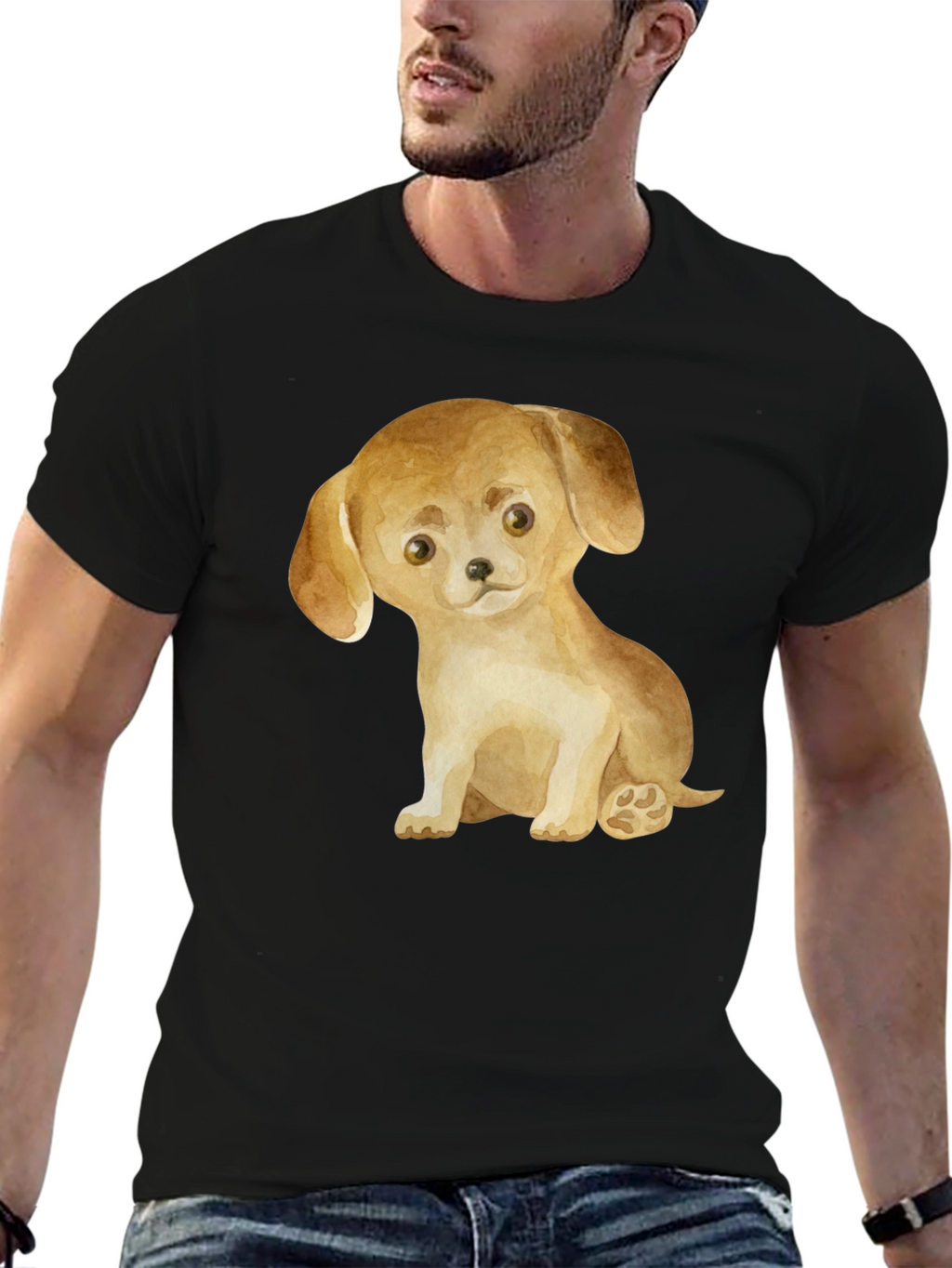 Cute Puppy Dog Graphic T-Shirt - Unisex Casual Tee