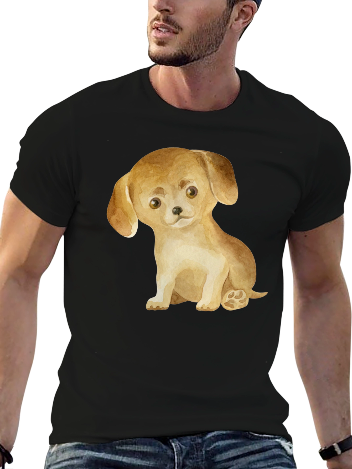 Cute Puppy Dog Graphic T-Shirt - Unisex Casual Tee