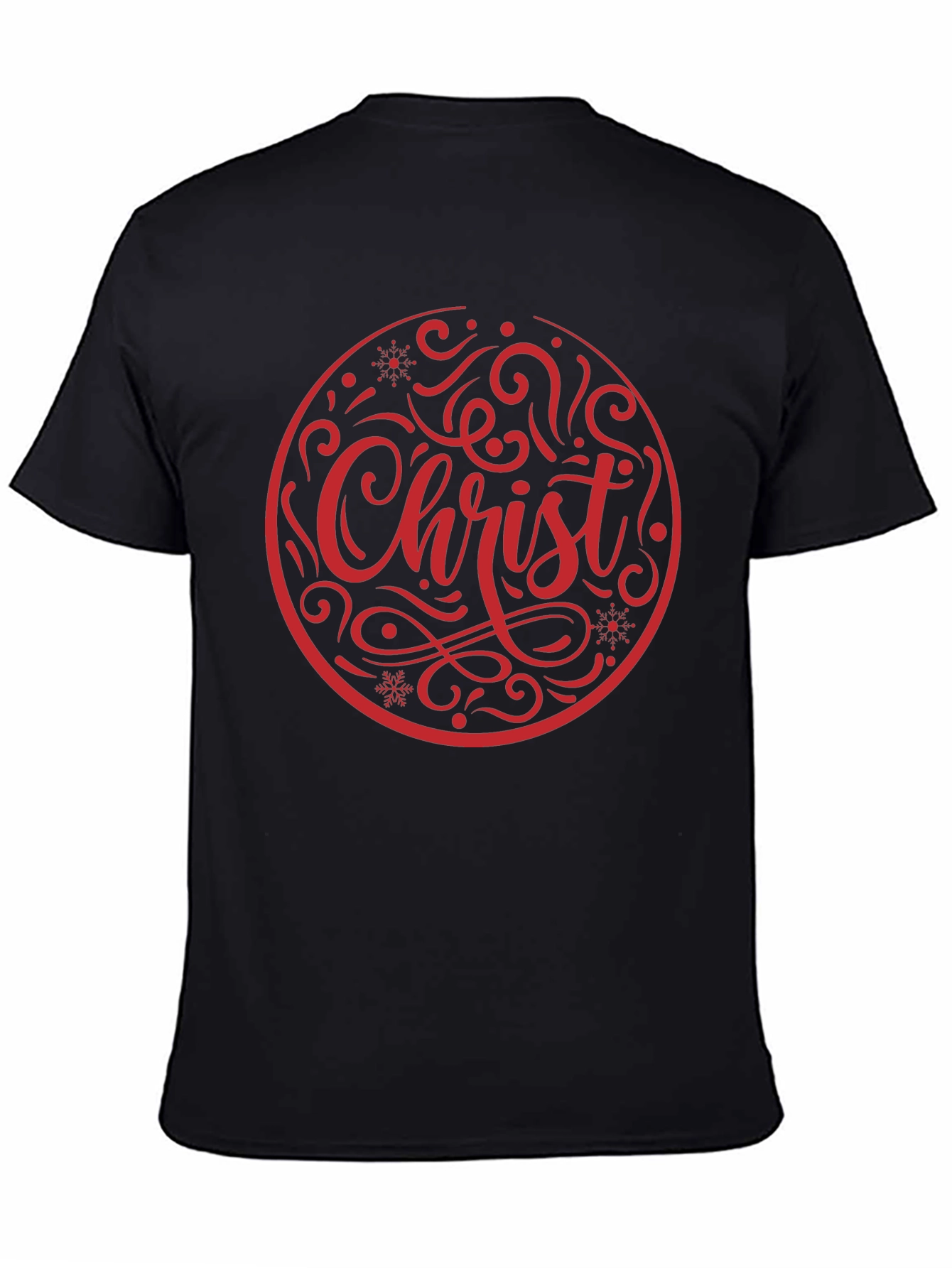 Christ Christmas Graphic Tee - Black Cotton Holiday T-Shirt