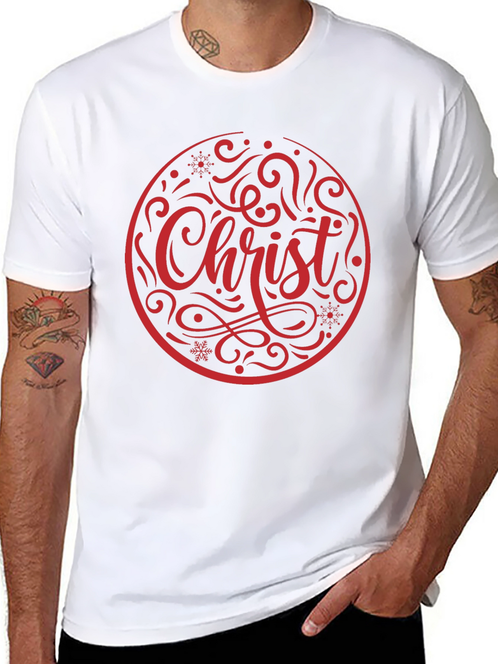 Christ Christmas Graphic Tee - Black Cotton Holiday T-Shirt
