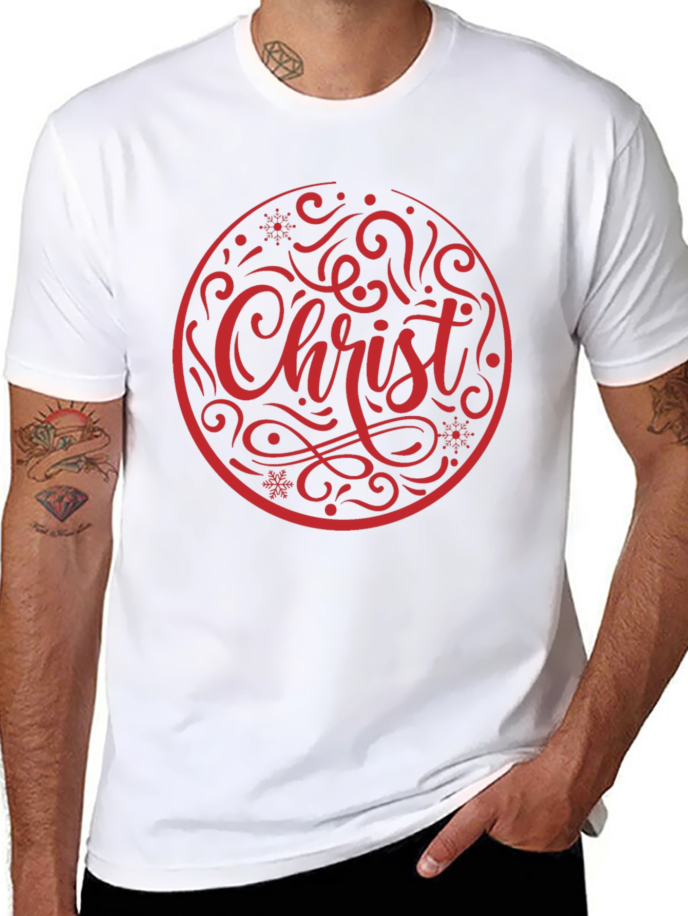 Christ Christmas Graphic Tee - Black Cotton Holiday T-Shirt