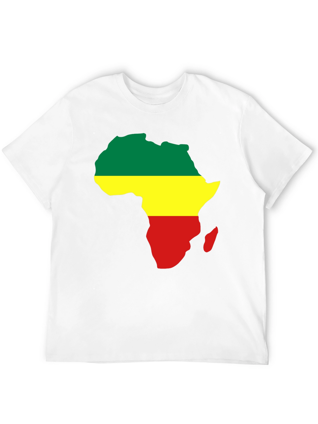 Africa Map T-Shirt - Green Yellow Red