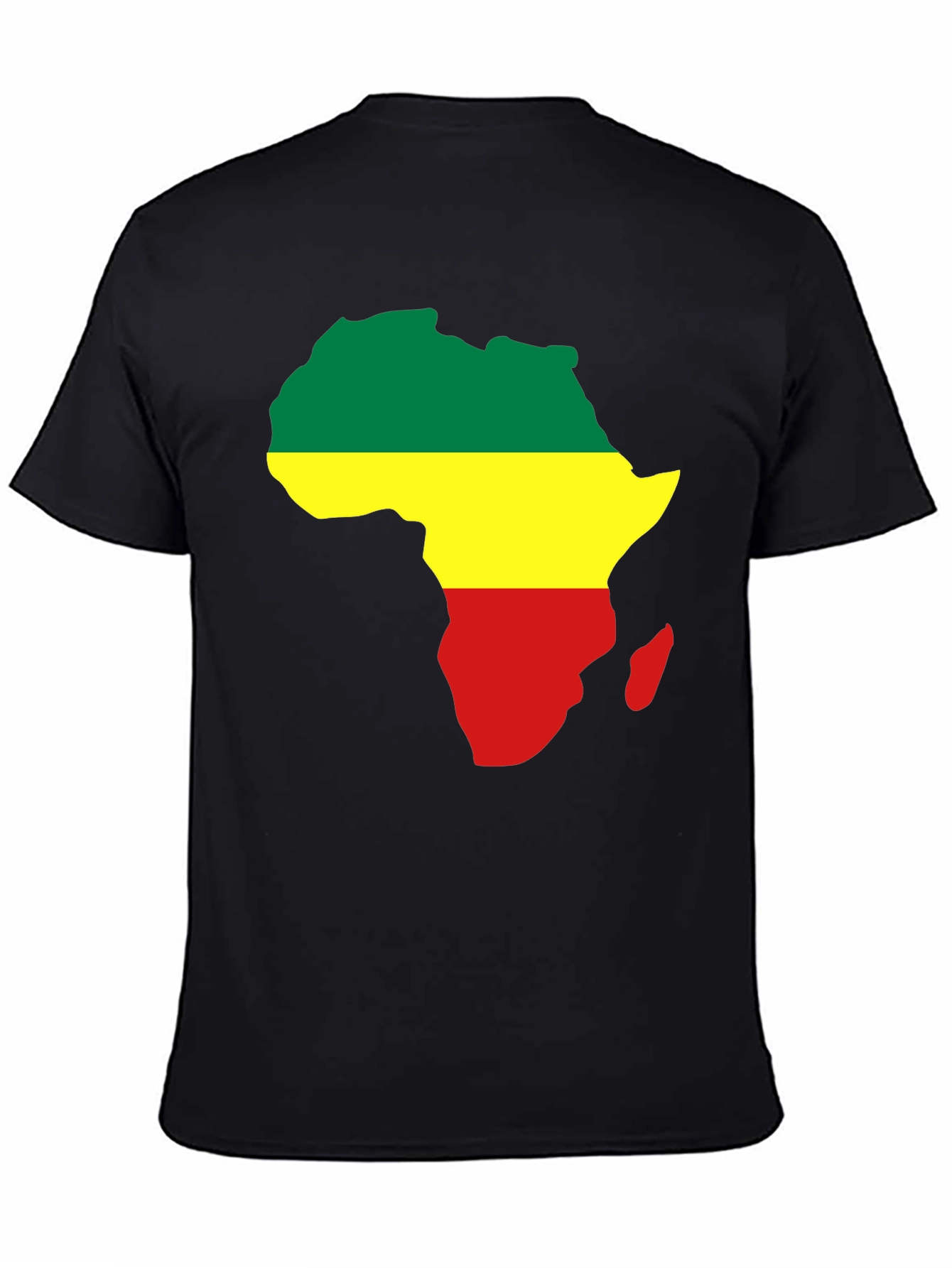 Africa Map T-Shirt - Green Yellow Red