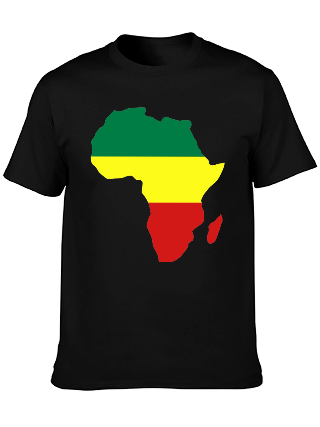 Africa Map T-Shirt - Green Yellow Red