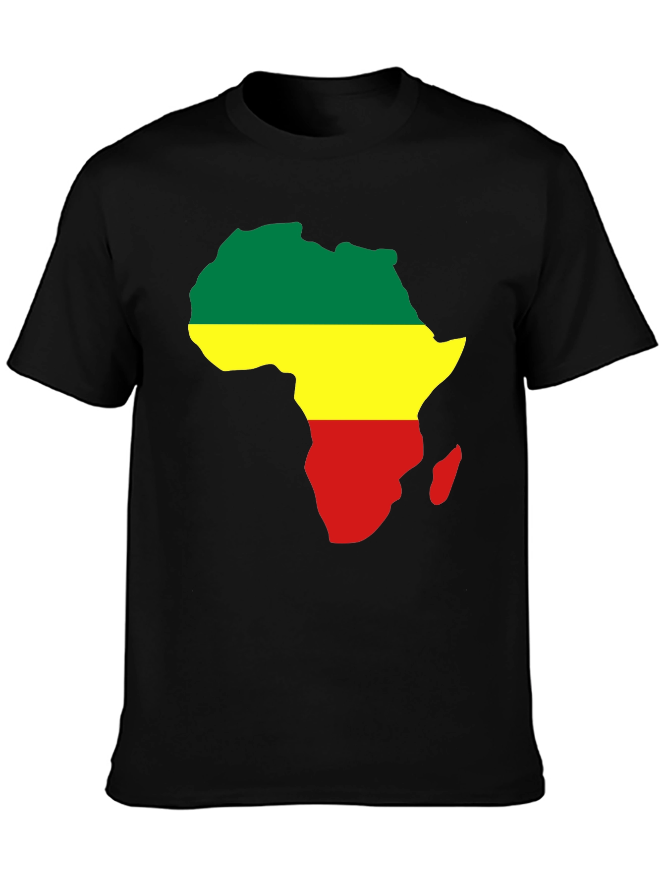 Africa Map T-Shirt - Green Yellow Red