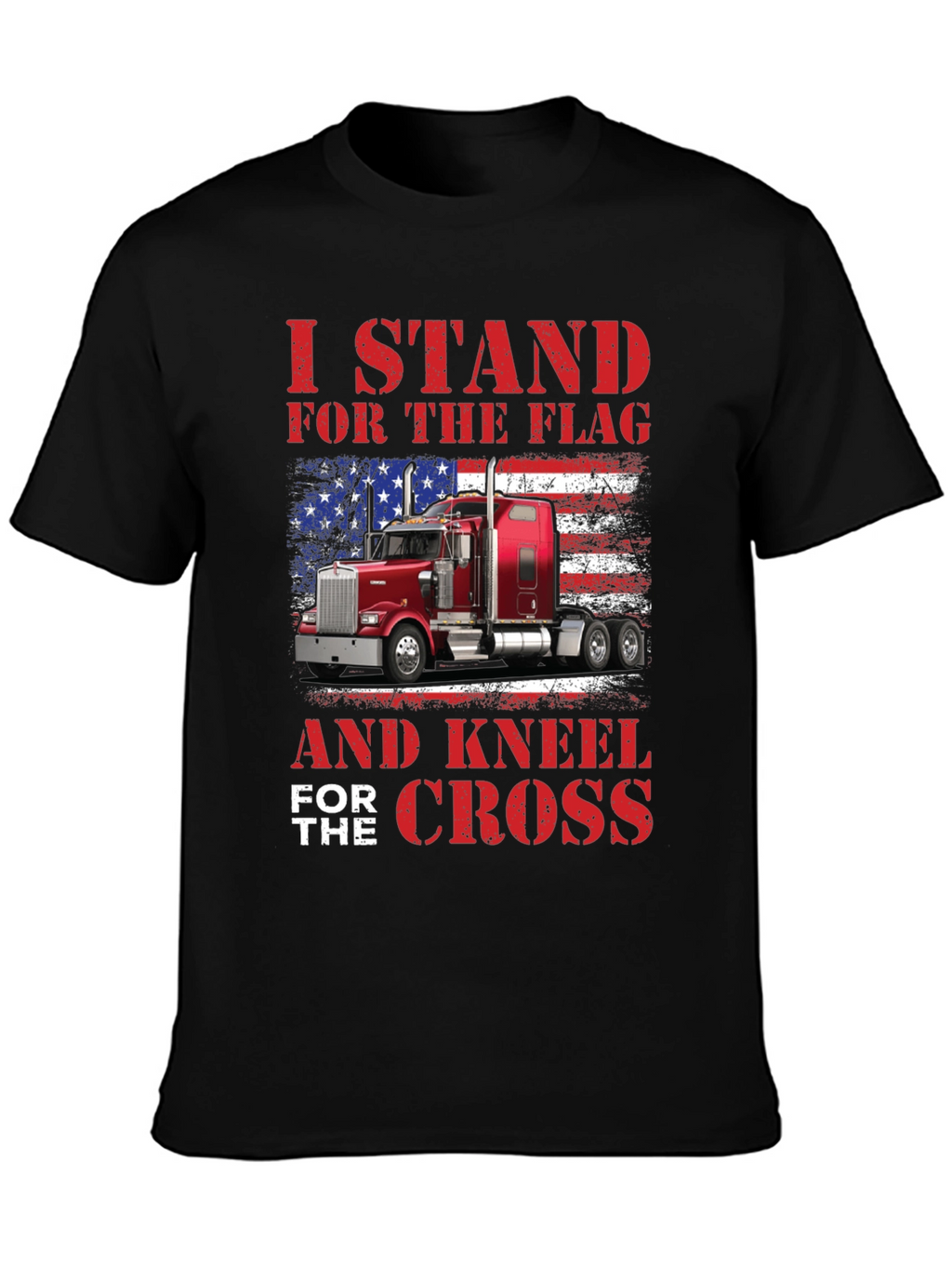 Patriotic Trucker T-Shirt - Stand for The Flag
